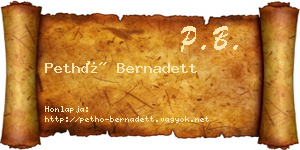 Pethő Bernadett névjegykártya
